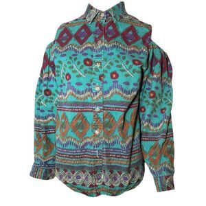 Panhandle Slim Vintage Western Cut Out Cold Shoulder  Button Down Woman’s size S